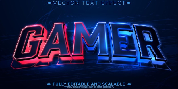 Free Vector gamer text effect editable esport and neon text style