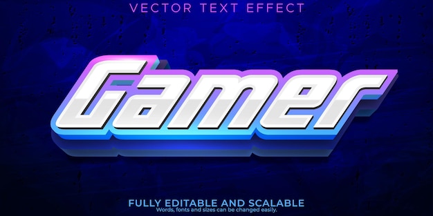 Free vector gamer text effect editable esport text style