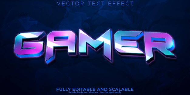 Free vector gamer text effect editable game and esport text style