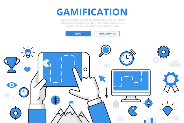 GAMIFICATION banner in flat style