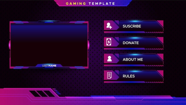 Gaming banner collection for live stream template