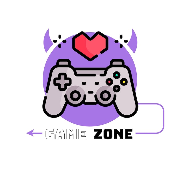 Gaming logo template with joystick