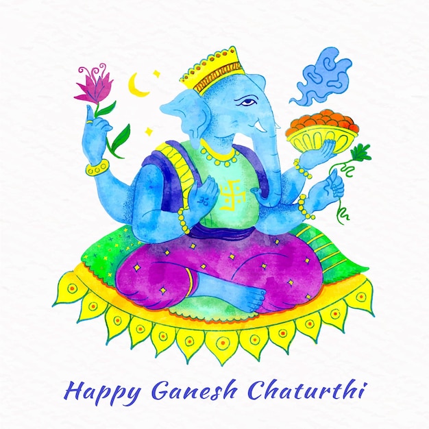 Free vector ganesh chaturthi event celebration