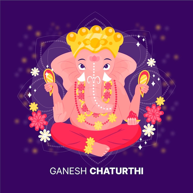 Free Vector ganesh chaturthi illustration