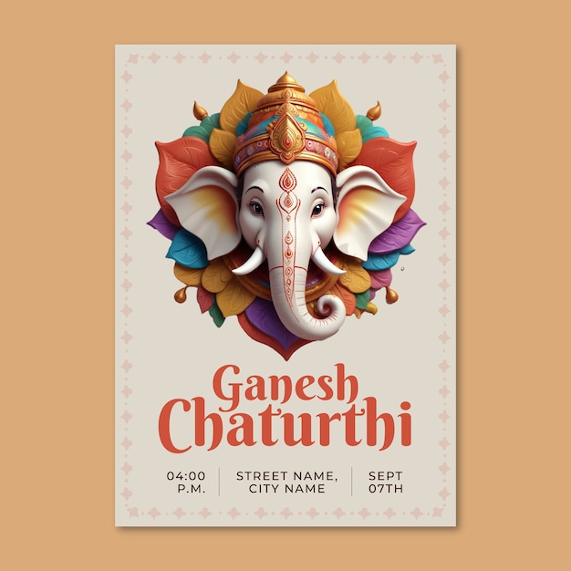 Ganesh chaturthi poster template design