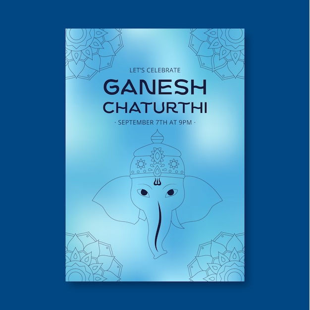 Free Vector ganesh chaturthi poster template design