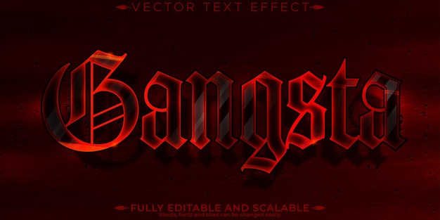 Free vector gangsta text effect editable street and urban customizable font style