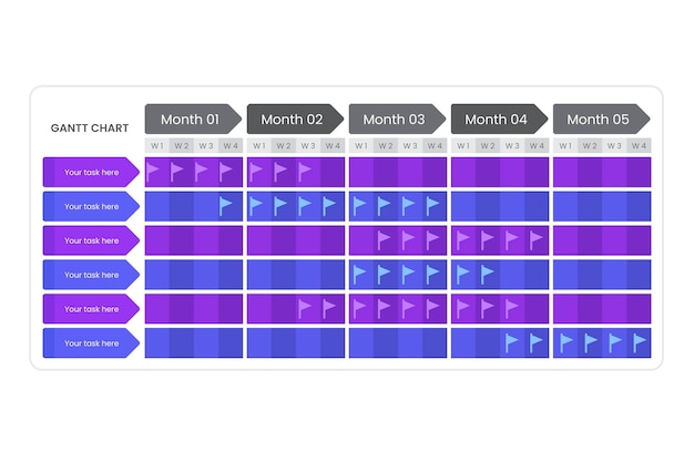 Gantt chart in flat design