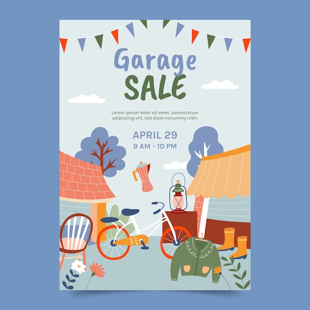 Garage sale poster template design