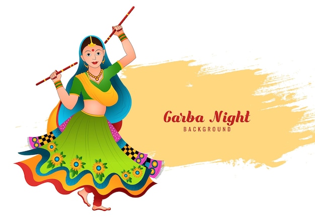 Garba night woman playing garba and dandiya celebration background