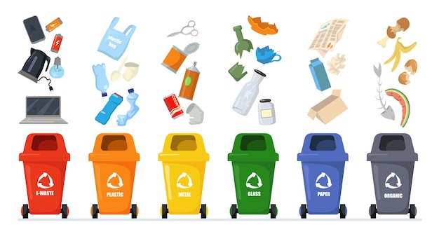 Free vector garbage sorting set.