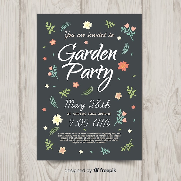 Free Vector garden party flyer