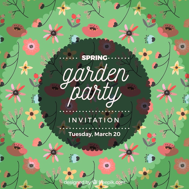 Free Vector garden party invitation concept