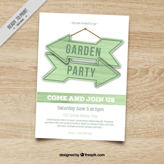 Free Vector garden party invitation with arrow signs