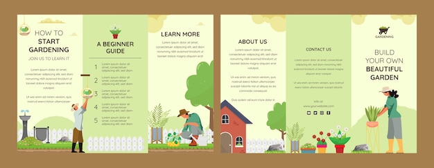 Gardening brochure template design