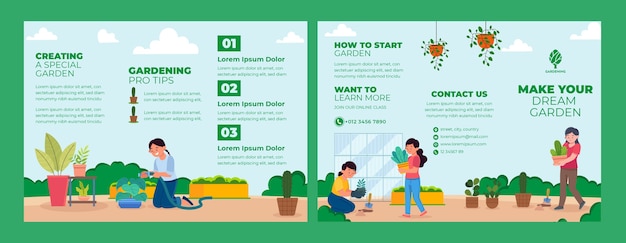 Gardening brochure template design