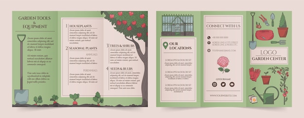 Gardening brochure template design