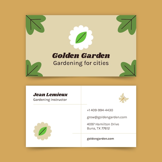 Free vector gardening business card template