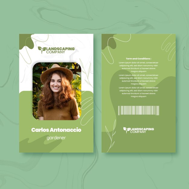 Gardening business id card template