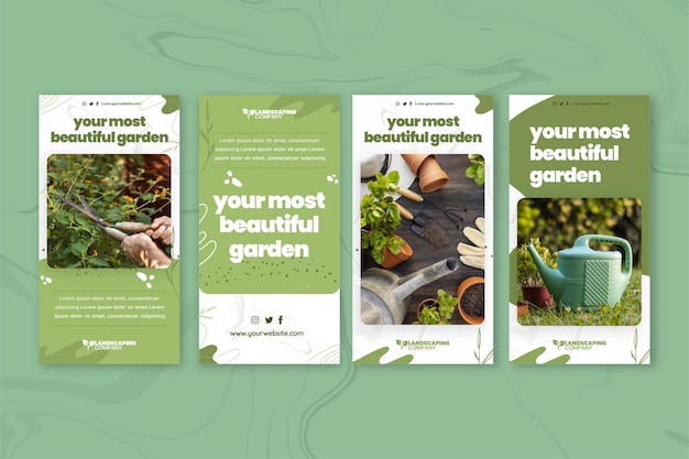 Gardening business instagram stories collection