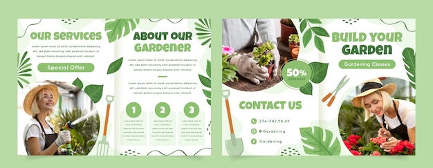 Gardening and cultivation brochure template