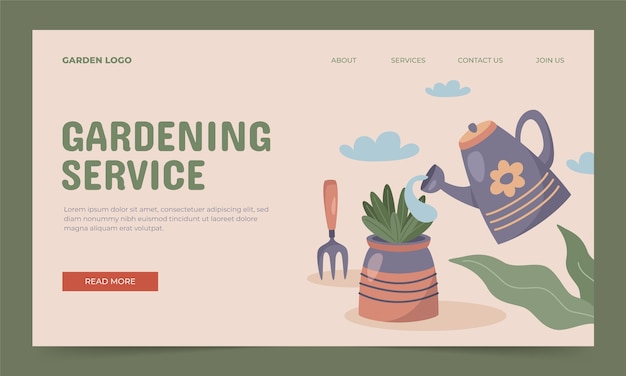 Gardening and cultivation landing page template