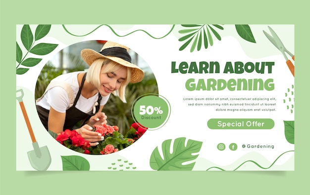 Gardening and cultivation social media promo template