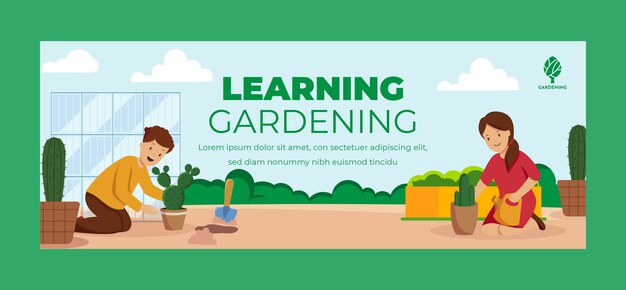 Gardening  facebook cover template design