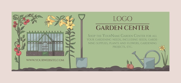 Gardening  facebook cover template design