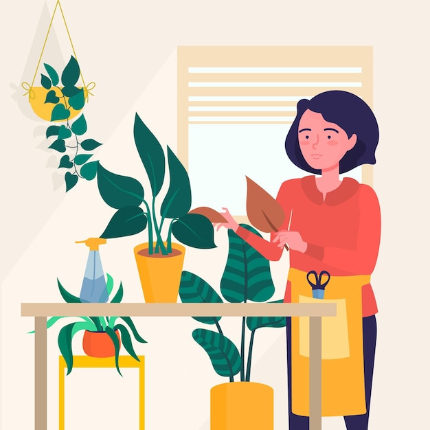 Gardening at home illustration