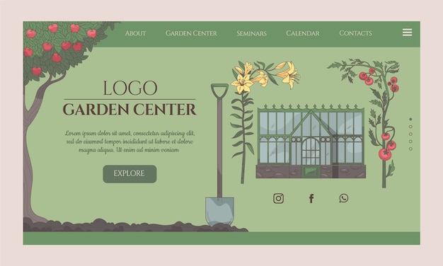 Gardening landing page template design