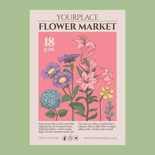 Gardening poster template design