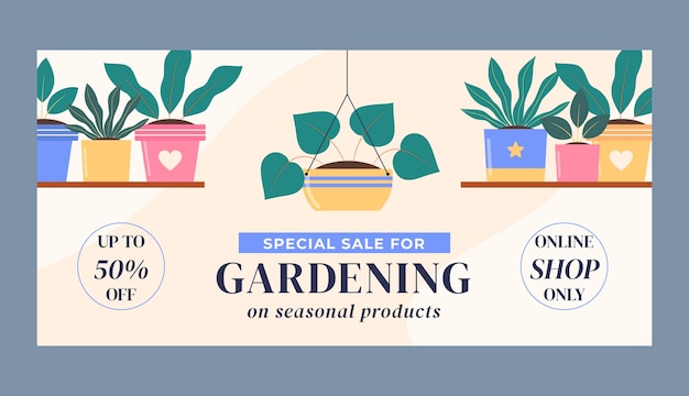 Free Vector gardening sale background template design