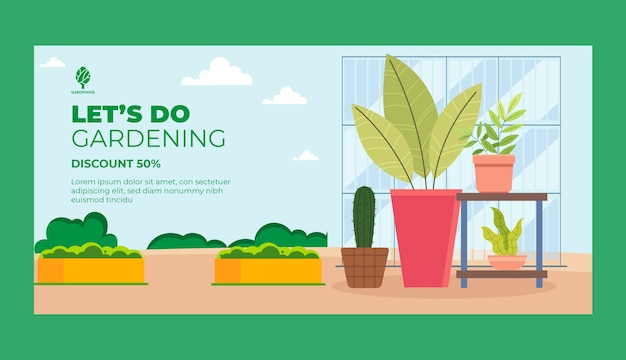 Gardening sale background template design