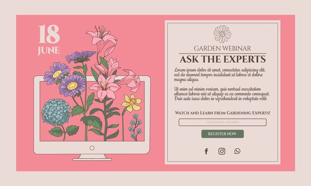 Gardening webinar template design