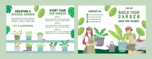 Gardening and yardwork brochure template