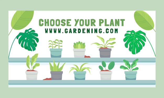 Gardening and yardwork social media promo template