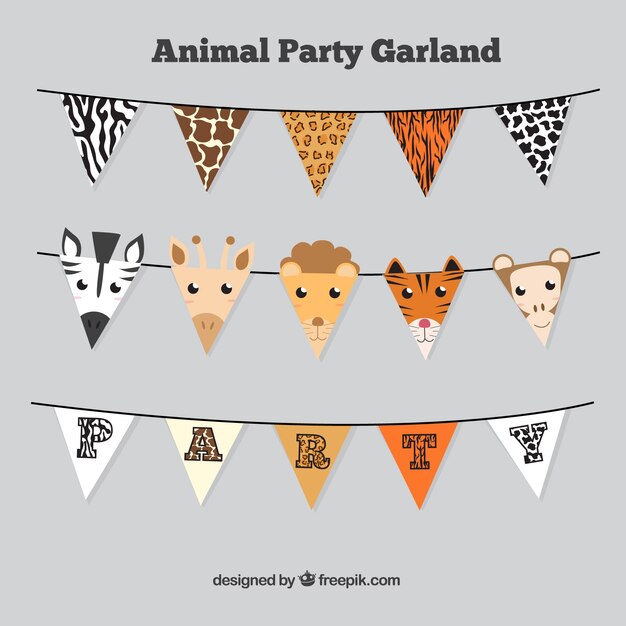 Garlands set of animal party 