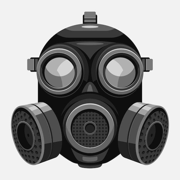 Gas mask respirator illustrated