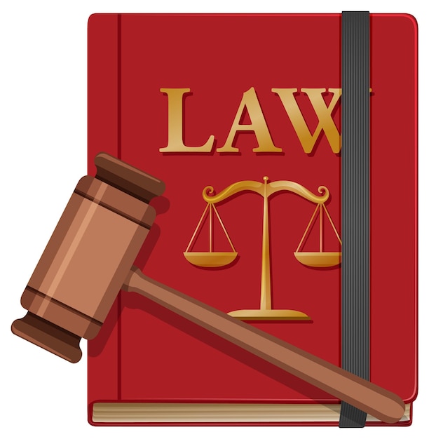 Free Vector gavel or judge hammer and law book