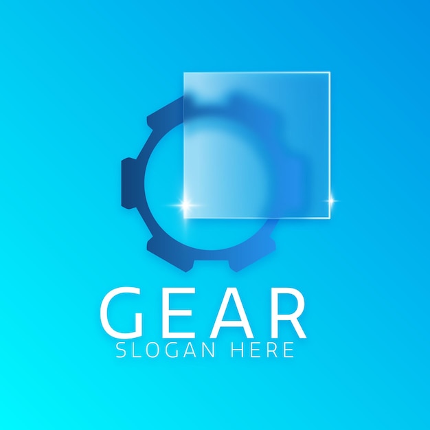 Free Vector gear logo glass morphism vector illustration