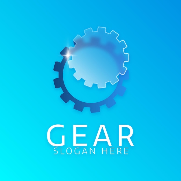 Gear logo glass morphism vector illustration