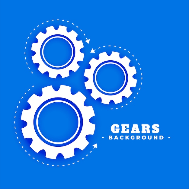 Free Vector gears background with rotating arrow direction