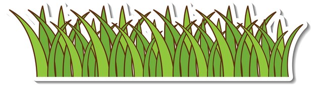 Geen grass sticker on white background