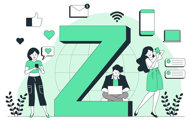 Free Vector gen z concept illustration