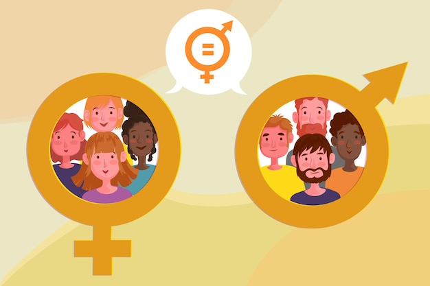 Gender equality concept illustration