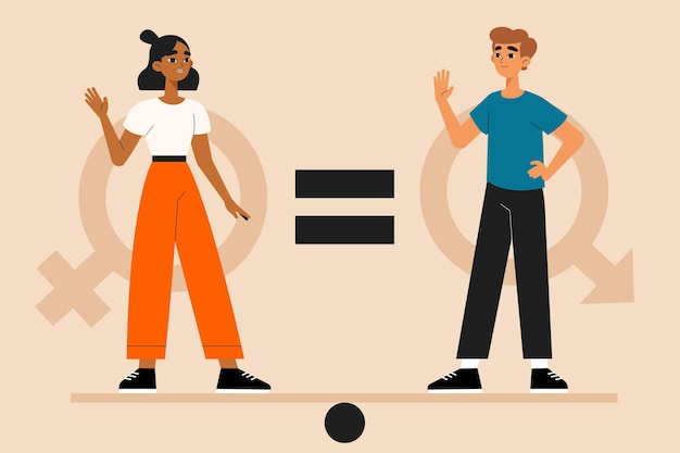 Free vector gender equality concept