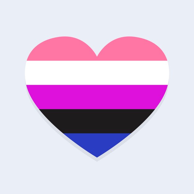 Gender Fluid Flag in Heart Shape