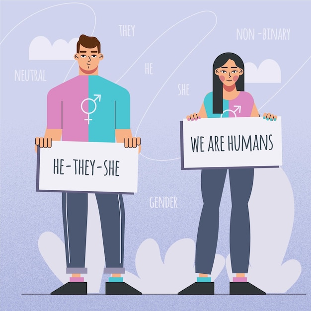 Free Vector gender-neutral movement concept