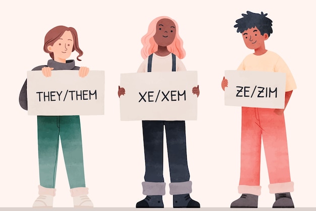 Free Vector gender pronouns illustration